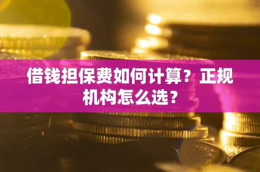 济南借钱担保费如何计算？正规机构怎么选？